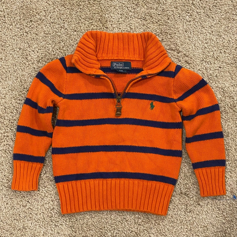 Polo Ralph Lauren Fall Orange Pullover Sweater For Boys 3T